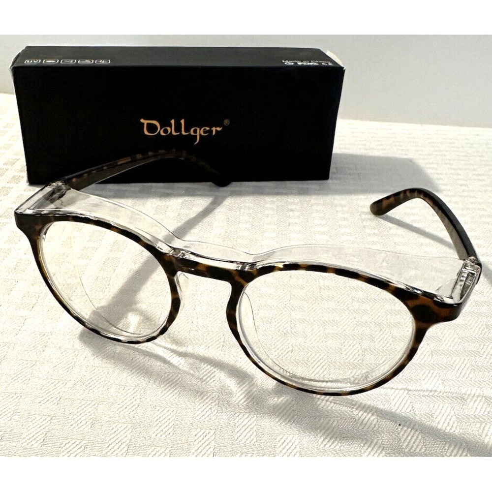 Dollger Blue Light Blocking Glasses Tortoise Shell Round Frame with Side Shields